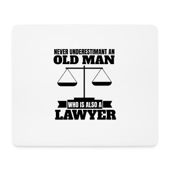 Never Understimate an old man who is a Lawyer - Tapis de souris (format paysage) - blanc - Devant