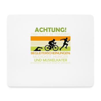 Triathlon Spruch Triathlet im Training Müdigkeit - Mousepad (Querformat) - Weiß - Vorne