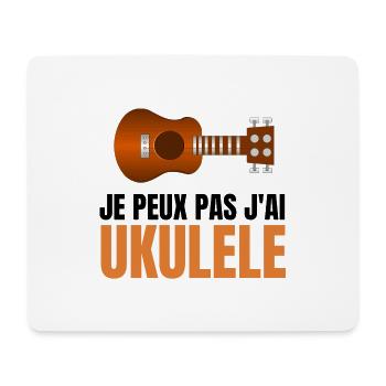 Je peux pas j'ai ukulélé t shirt instrument - Tapis de souris (format paysage) - blanc - Devant