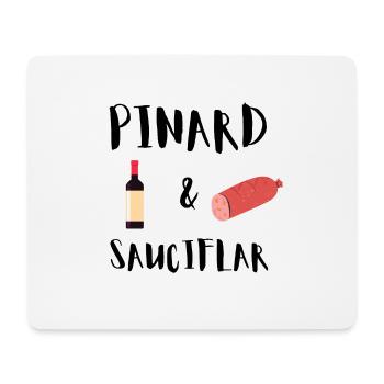 pinard et sauciflar t shirt humour vin saucisson - Tapis de souris (format paysage) - blanc - Devant