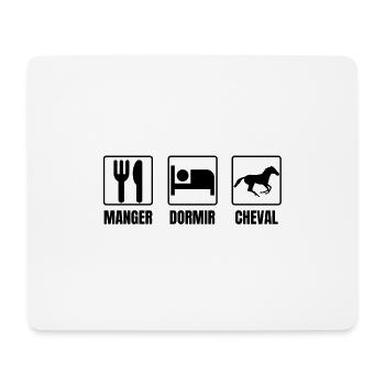 manger dormir cheval t shirt humour idée cadeau - Tapis de souris (format paysage) - blanc - Devant