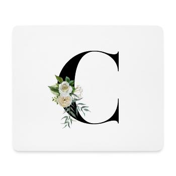 lettre C fleuris - Tapis de souris (format paysage) - blanc - Devant