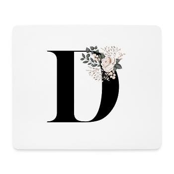 D flowery letter - Mouse Pad (horizontal) - white - Front