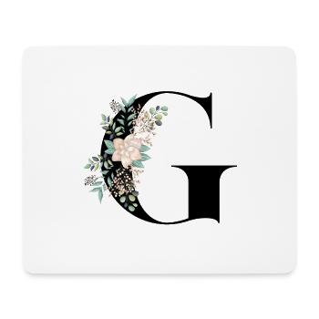Buchstabe G blühen - Mousepad (Querformat) - Weiß - Vorne