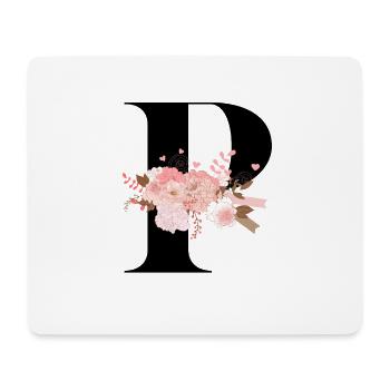 P flowery letter - Mouse Pad (horizontal) - white - Front
