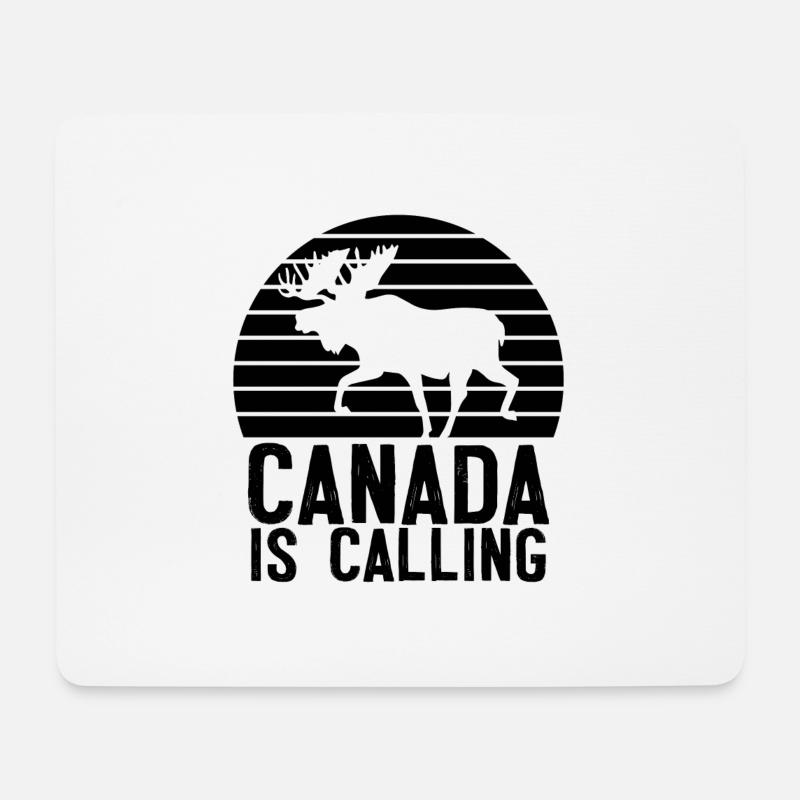 Canada is calling Geschenk Flagge Kanadisch - Mousepad (Querformat) - Weiß