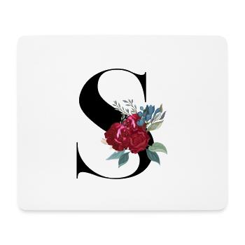 lettre S fleuris - Tapis de souris (format paysage) - blanc - Devant