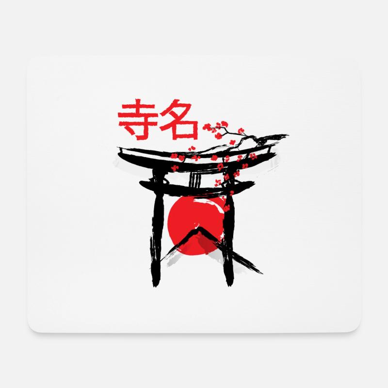Japanischer Tempel Japan Sonne - Mousepad (Querformat) - Weiß
