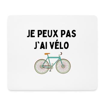 je peux pas j'ai vélo t shirt france top cadeau - Tapis de souris (format paysage) - blanc - Devant