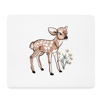 Fawn - baby watercolor doe - Mouse Pad (horizontal) - white - Front