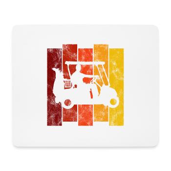 Golf ball golf club retro golf cart golfer golf - Mouse Pad (horizontal) - white - Front