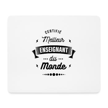 CERTIFIÉ MEILLEUR ENSEIGNANT DU MONDE - Tapis de souris (format paysage) - blanc - Devant