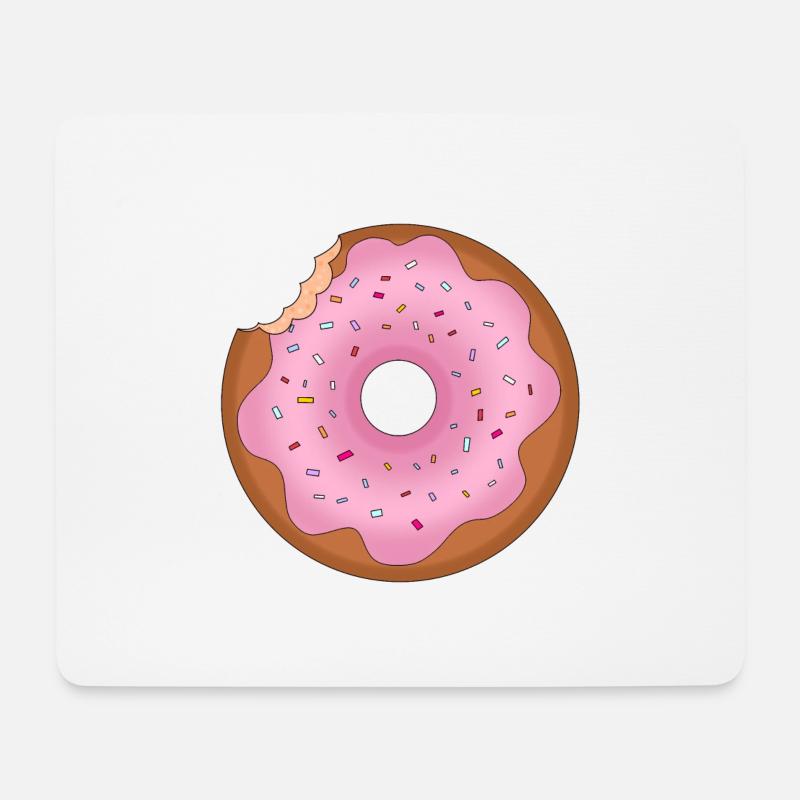 Rosa Donut - Mousepad (Querformat) - Weiß