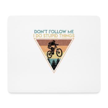 VTT VTT cadeau Vintage Biker Downhill - Tapis de souris (format paysage) - blanc - Devant