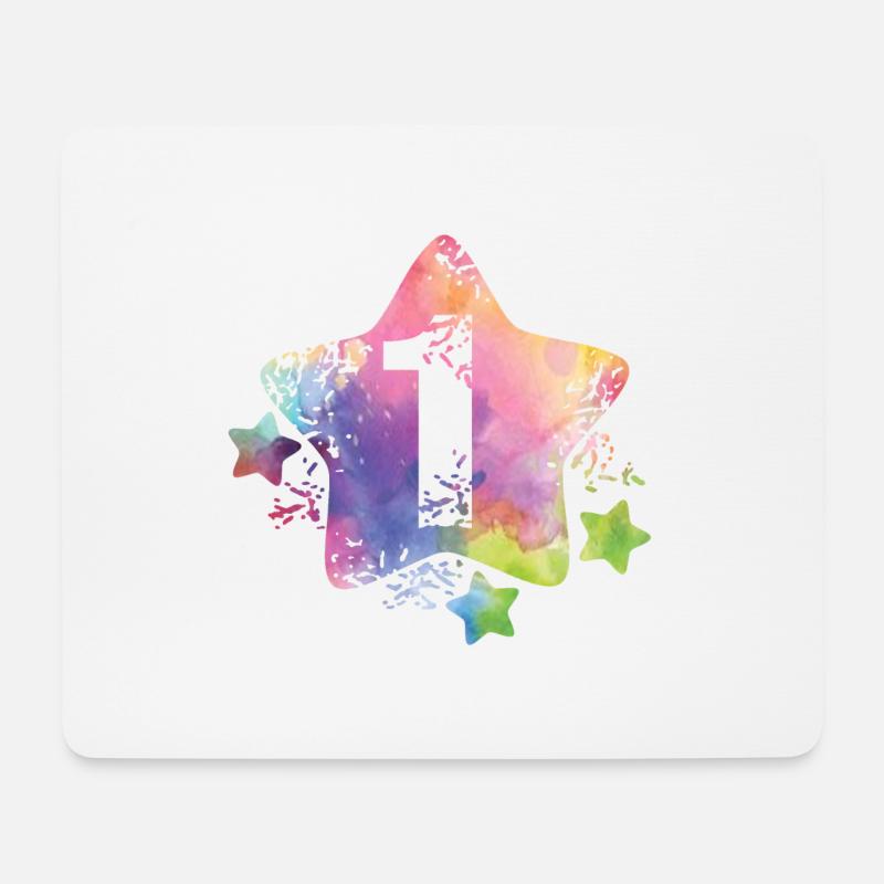 Bunte Zahl 1 - Mousepad (Querformat) - Weiß