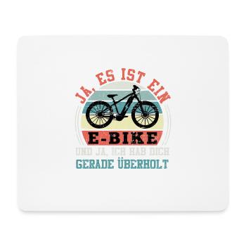 Das ist ein E-Bike das dich überholt Fahrrad - Mousepad (Querformat) - Weiß - Vorne