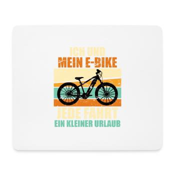 E-Bike Geschenk Spruch Vintage Fahrrad Witz Rente - Mousepad (Querformat) - Weiß - Vorne