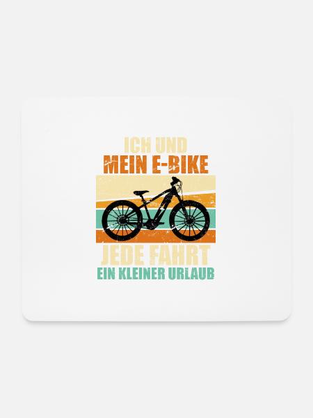 E-Bike Geschenk Spruch Vintage Fahrrad Witz Rente - Mousepad (Querformat) - Weiß