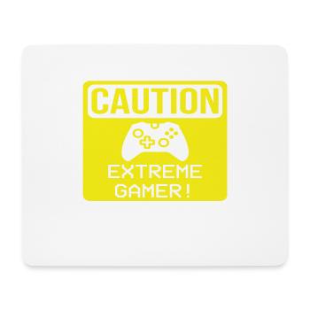 Caution Extreme Gamer! - Mouse Pad (horizontal) - white - Front