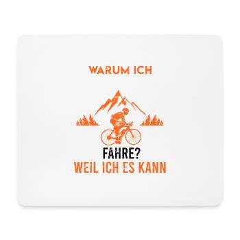 Fahrrad Spruch ich fahre ohne Akku Anti E-Bike - Mousepad (Querformat) - Weiß - Vorne
