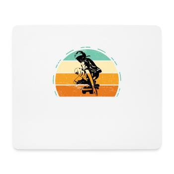 Vintage Longboard Longboarder Geschenk Retro Sonne - Mousepad (Querformat) - Weiß - Vorne