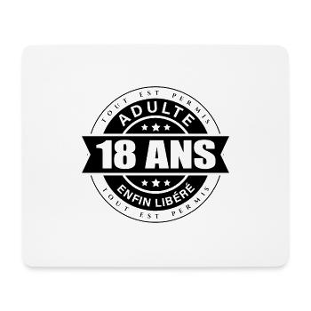 ANNIVERSAIRE 18 ANS - ADULTE LIBÉRÉ - Tapis de souris (format paysage) - blanc - Devant