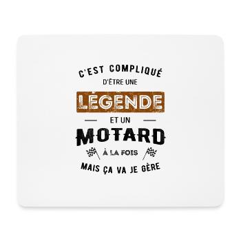 LÉGENDE ET MOTARD À LA FOIS - Tapis de souris (format paysage) - blanc - Devant