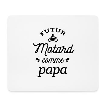 FUTUR MOTARD COMME PAPA - Tapis de souris (format paysage) - blanc - Devant