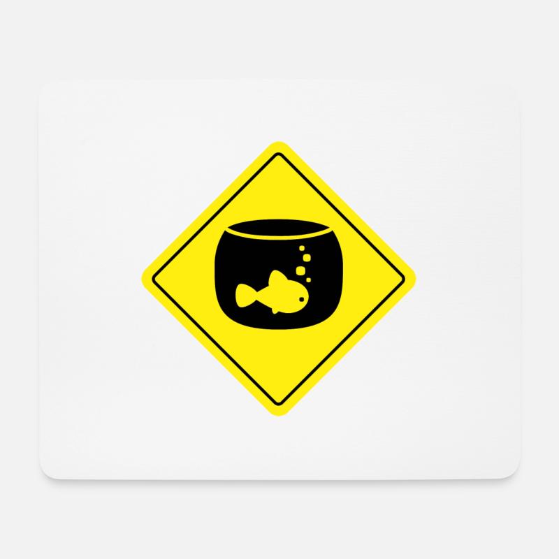 Gelbe Glas-Platte - Mousepad (Querformat) - Weiß