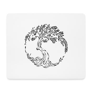 Eleganter Lebensbaum - Mousepad (Querformat) - Weiß - Vorne