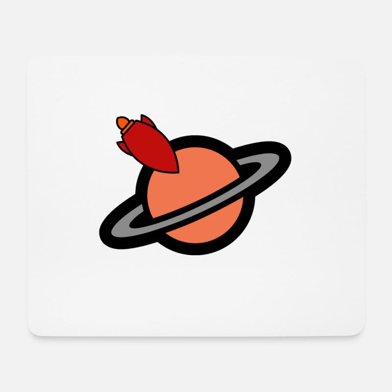 Zum Planeten Saturn - Mousepad (Querformat) - Weiß