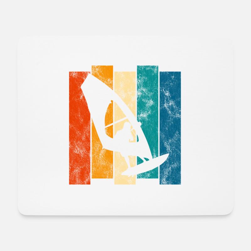 Windsurfing Retro Surfen Windsurfen Windsurfer - Mousepad (Querformat) - Weiß