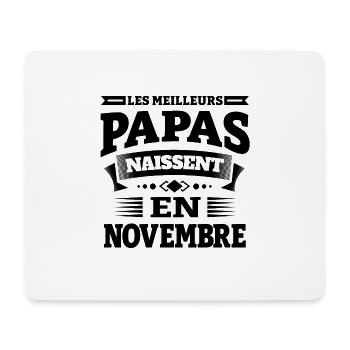 MEILLEURS PAPAS DE NOVEMBRE - Tapis de souris (format paysage) - blanc - Devant