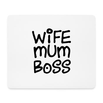 Wife Mum Boss - Tapis de souris (format paysage) - blanc - Devant