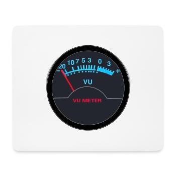 VU Meter Analogique Rétro Audio Rétro - Tapis de souris (format paysage) - blanc - Devant