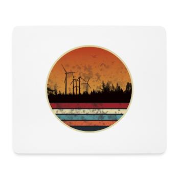 Windpark im Sonnenuntergang - Windkraft - Mousepad (Querformat) - Weiß - Vorne