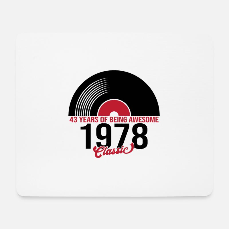 Klassische Vinylmusik 1978, 43 Jahre alt - Mousepad (Querformat) - Weiß