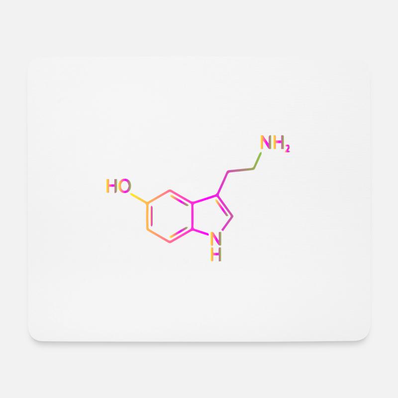 Serotonin Molekül Chemie Glück Geschenkidee - Mousepad (Querformat) - Weiß