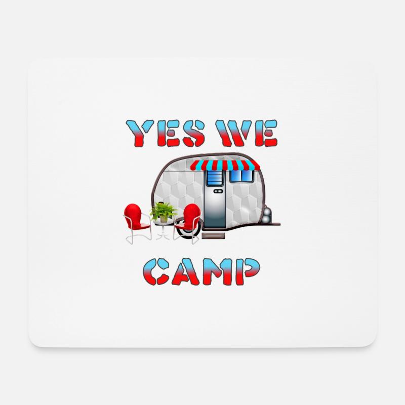 Yes We Canip Caravan Art - Mousepad (Querformat) - Weiß