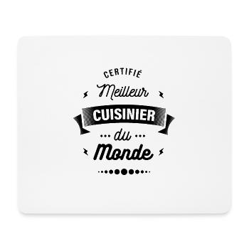 CERTIFIÉ MEILLEUR CUISINIER DU MONDE - Tapis de souris (format paysage) - blanc - Devant