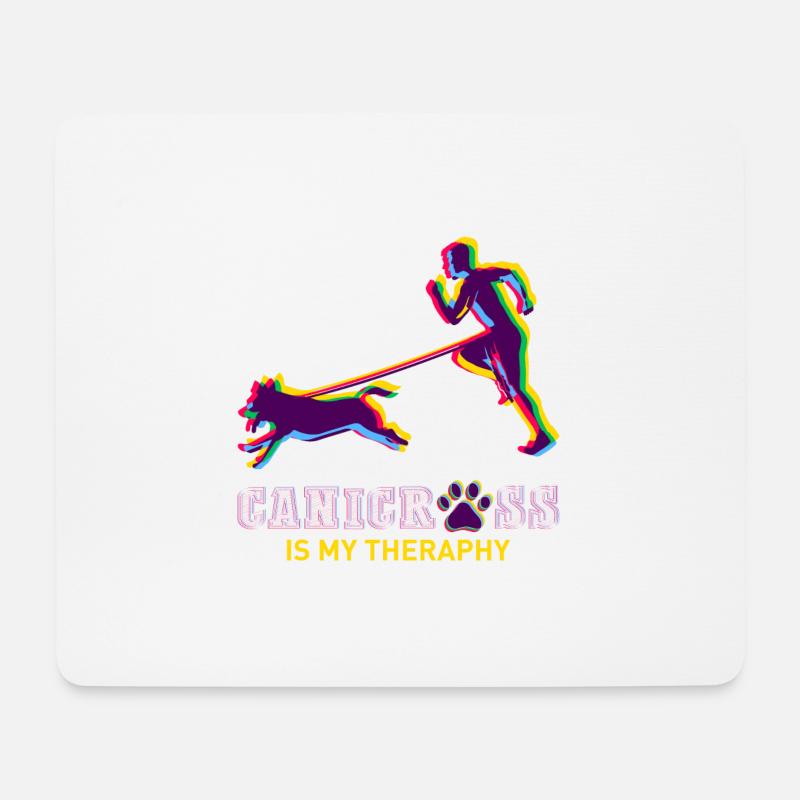 Canicross is my Therapy Zughund Sport Geschenk - Mousepad (Querformat) - Weiß