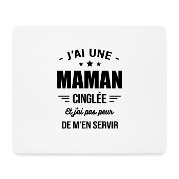 J'AI UNE MAMAN CINGLÉE - Tapis de souris (format paysage) - blanc - Devant