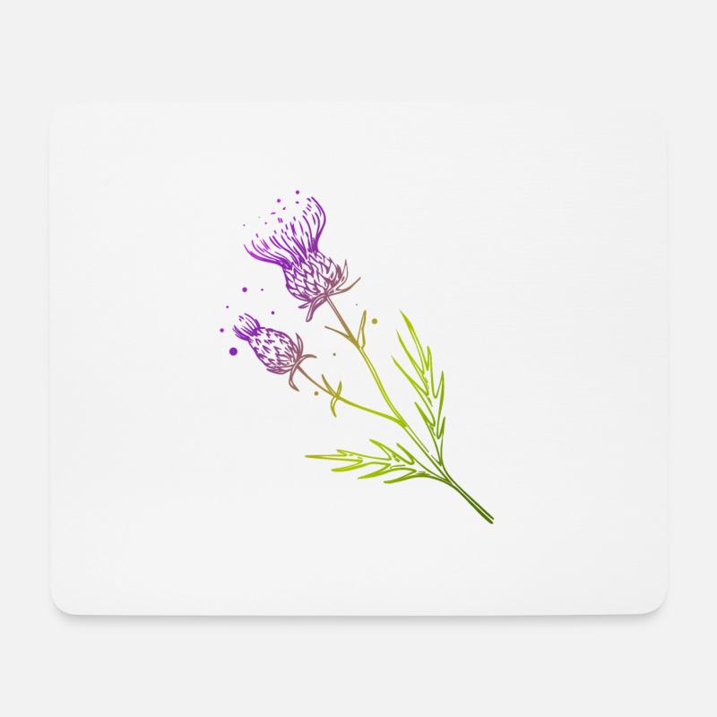 Schottland Distel Blume Tattoo Design Geschenkidee - Mousepad (Querformat) - Weiß