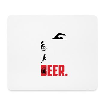 Swim Bike Run Beer Triathleten Geschenk Triathlon - Mousepad (Querformat) - Weiß - Vorne