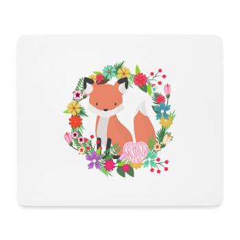 Alles Gute zum Muttertag Fuchs im Blumenkranz - Mousepad (Querformat) - Weiß - Vorne