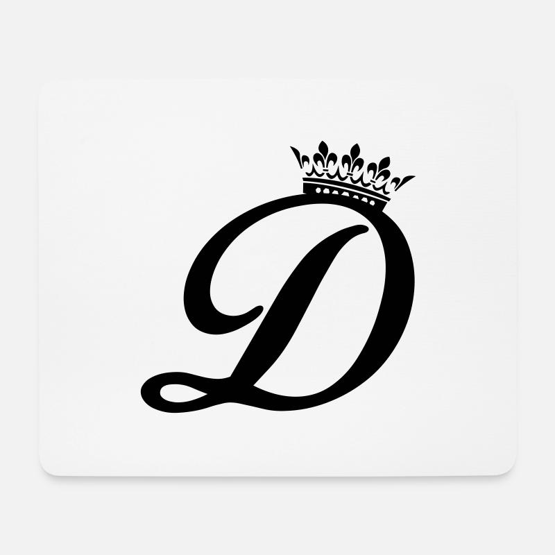 buchstabe D krone - Mousepad (Querformat) - Weiß