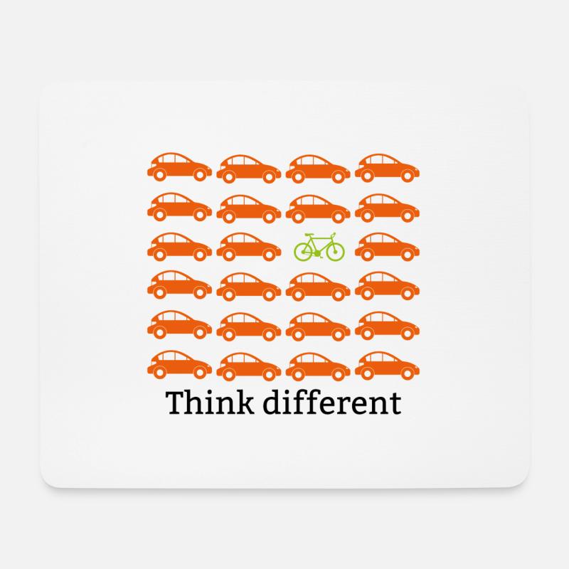 Think different Geschenk Fahrrad Radfahrer Sport - Mousepad (Querformat) - Weiß