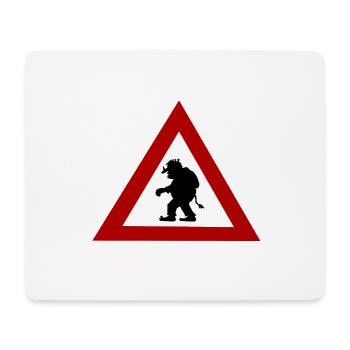 Troll danger sign - Mouse Pad (horizontal) - white - Front