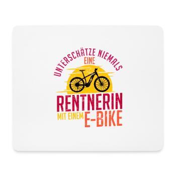 E-Bike Rentnerin Frauen Damen Geschenk Spruch - Mousepad (Querformat) - Weiß - Vorne