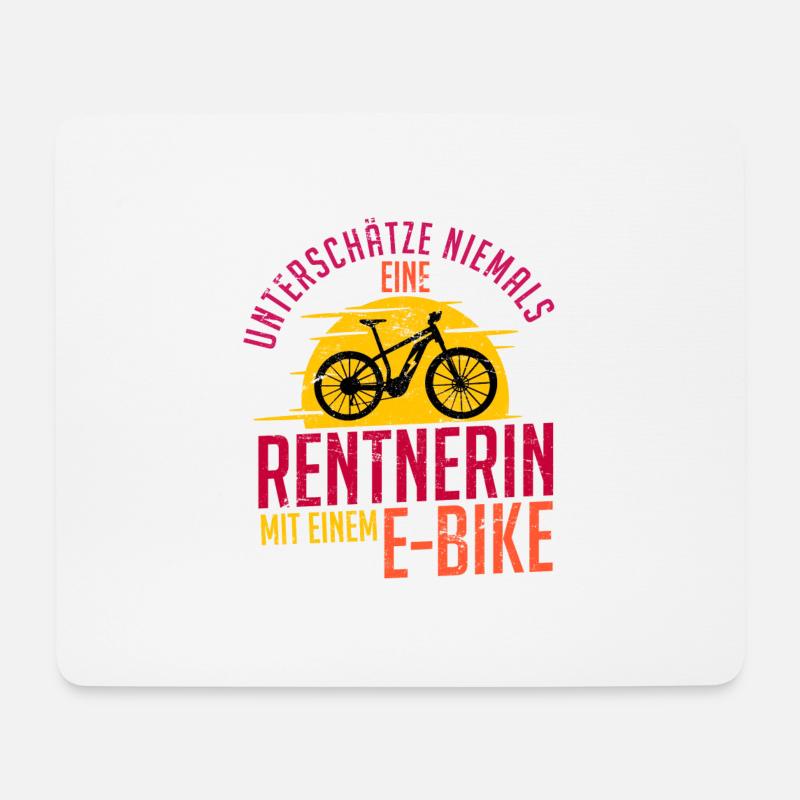 E-Bike Rentnerin Frauen Damen Geschenk Spruch - Mousepad (Querformat) - Weiß